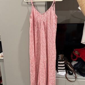 Pink Patterned Sleeveless pajama jumpsuit